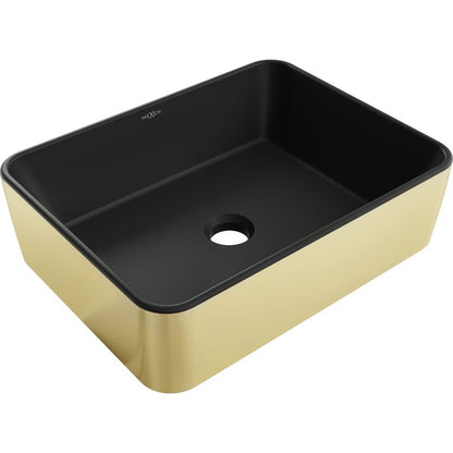 Mexen Catia bordmonteret vask i sort/guld 48 x 37 cm
