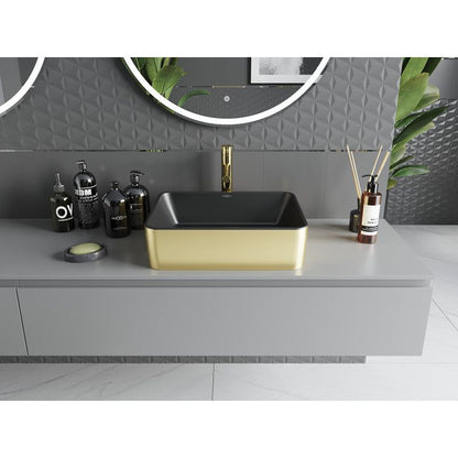 Mexen Catia bordmonteret vask i sort/guld 48 x 37 cm