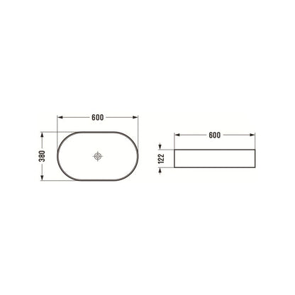 Mexen Celia bordmonteret vask sort 60 x 38 cm 1 stk.