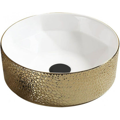 Mexen Clarisa bordmonteret vask 41 x 41 cm hvid/guld 1 stk.