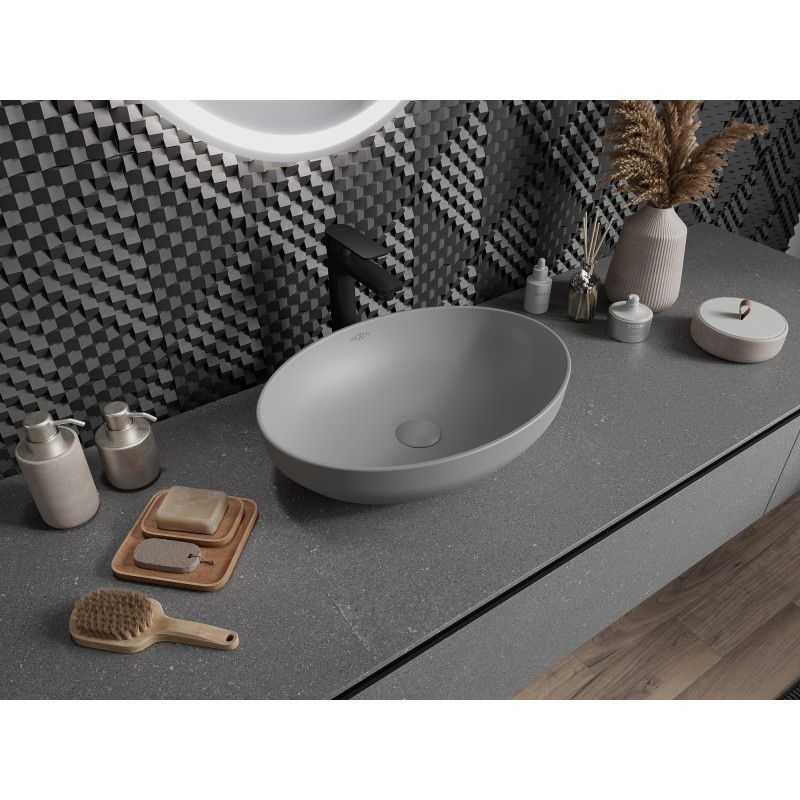 Mexen Cornelia bordmonteret vask i lys grå mat 50 x 37 cm, 1 stk.