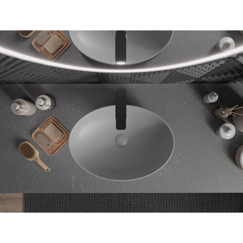 Mexen Cornelia bordmonteret vask i lys grå mat 50 x 37 cm, 1 stk.