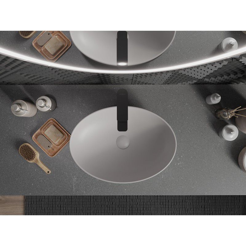 Mexen Cornelia bordmonteret vask i mat grå 50 x 37 cm, 1 stk.