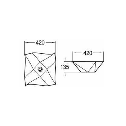 Mexen Elvira bordmonteret vask i hvid 42 x 42 cm, 1 stk.