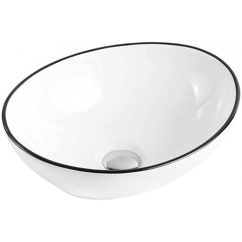 Mexen Elza bordmonteret vask 40 x 33 cm hvid/sort 1 stk.