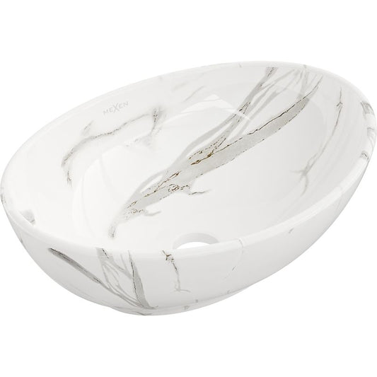 Mexen Elza bordmonteret vask 40 x 33 cm hvid sten