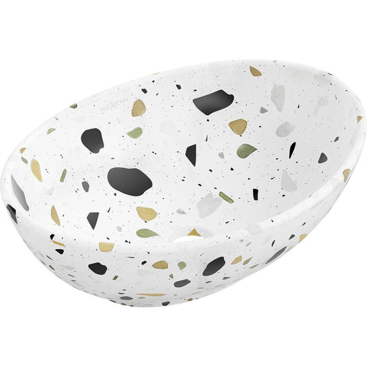 Mexen Elza bordmonteret vask 40 x 33 cm hvid terrazzo-sten 1 stk.