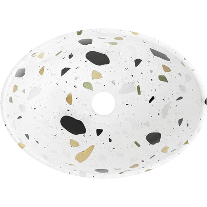 Mexen Elza bordmonteret vask 40 x 33 cm hvid terrazzo-sten 1 stk.