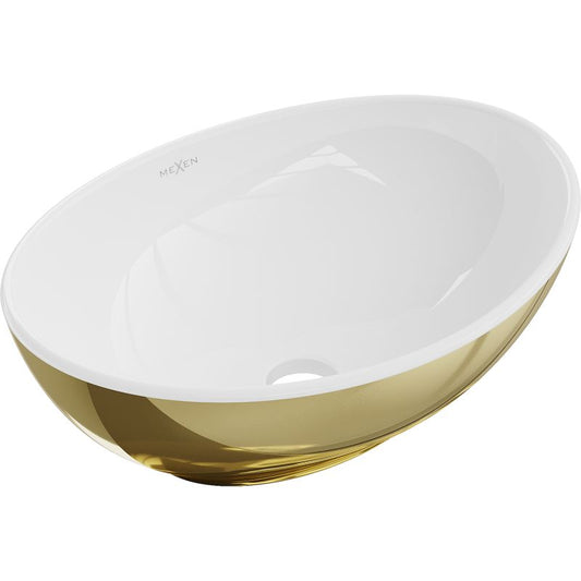 Bordmonteret vask Mexen Elza 40 x 33 cm hvid/guld 1 stk.