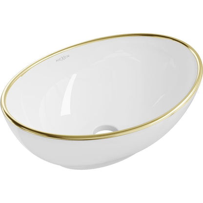 Mexen Elza bordmonteret vask 40 x 33 cm hvid/guld kant 1 stk.