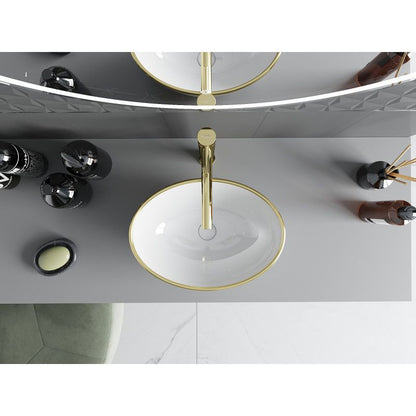 Mexen Elza bordmonteret vask 40 x 33 cm hvid/guld kant 1 stk.