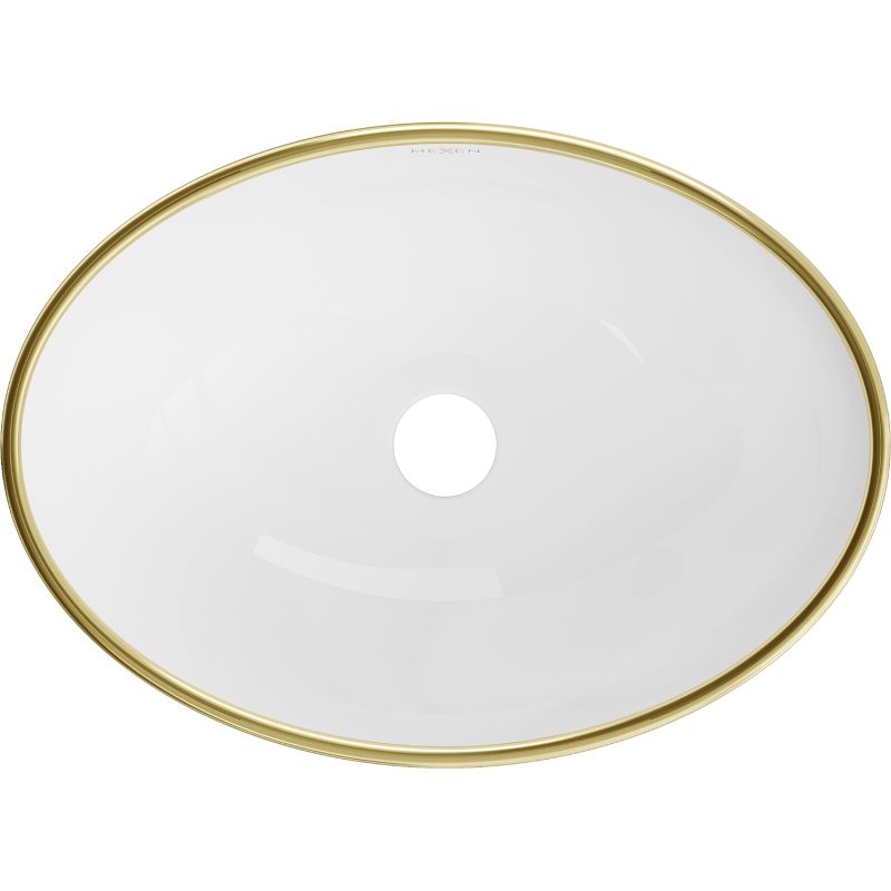 Mexen Elza bordmonteret vask 40 x 33 cm hvid/guld kant 1 stk.