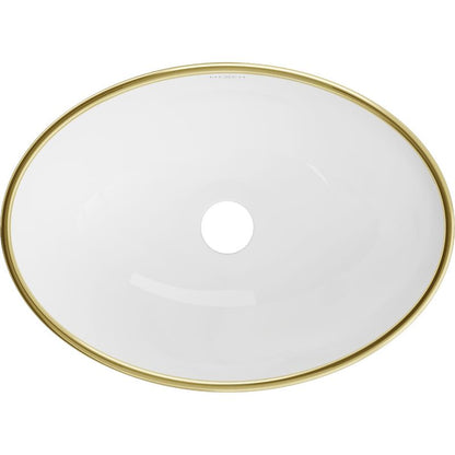 Mexen Elza bordmonteret vask 40 x 33 cm hvid/guld kant 1 stk.