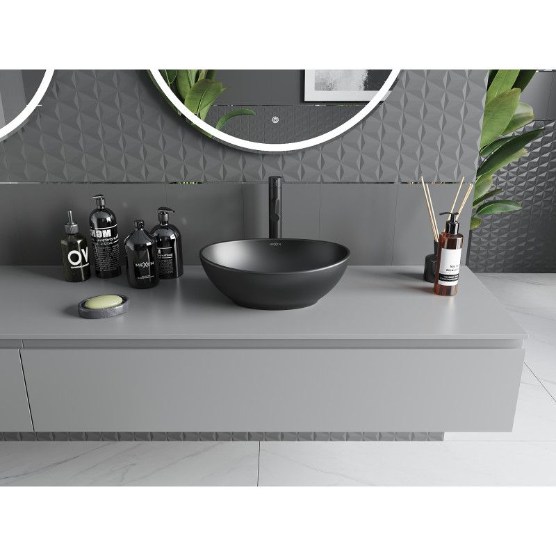 Mexen Elza bordmonteret vask 40 x 33 cm mat sort 1 stk.