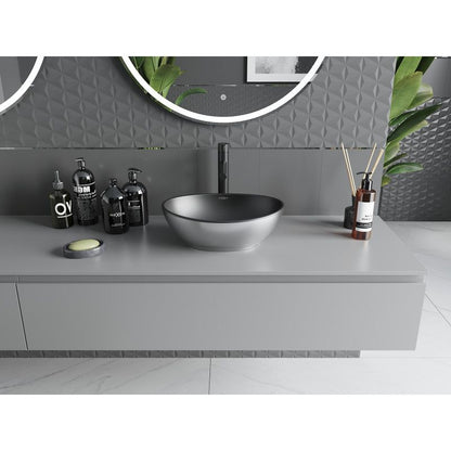 Bordmonteret vask Mexen Elza 40 x 33 cm mat‑sort/sølv 1 stk.