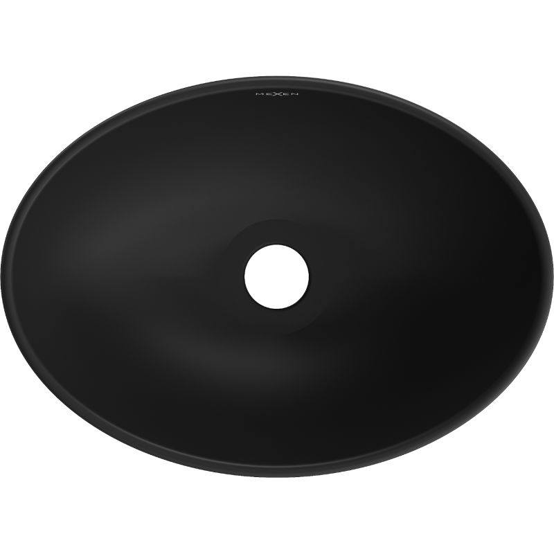Bordmonteret vask Mexen Elza 40 x 33 cm mat‑sort med gyldent linjemønster