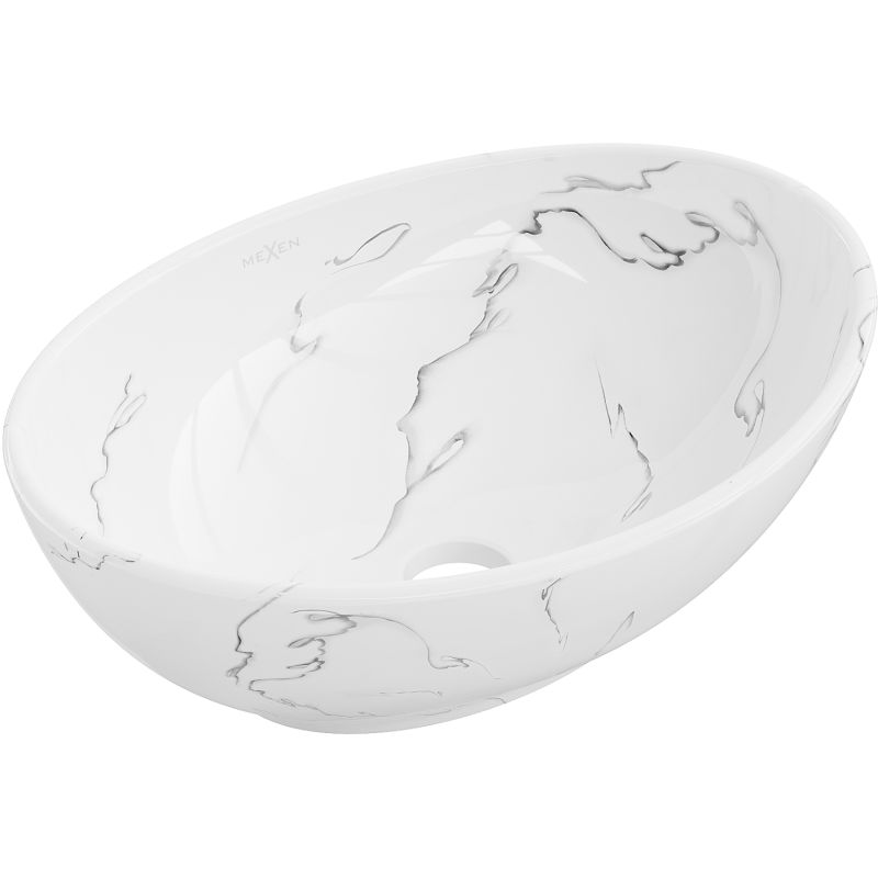 Mexen Elza bordmonteret vask i hvid sten 40,5 x 33 cm 21014081 1 stk.