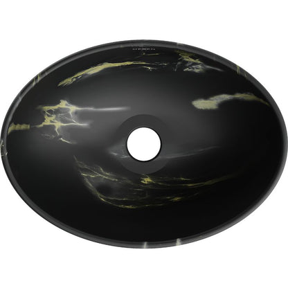 Mexen Elza bordmonteret vask i sort sten 40,5 x 33 cm, 1 stk.