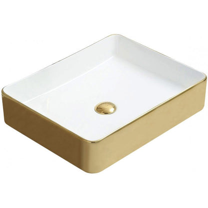 Bordmonteret vask Mexen Estela 50 x 40 cm hvid/guld 1 stk.