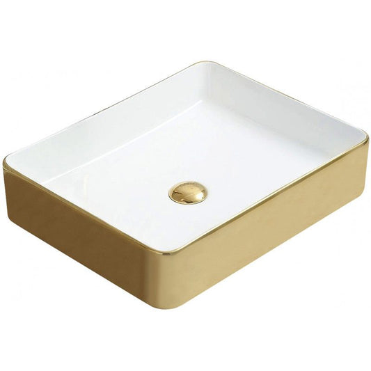 Bordmonteret vask Mexen Estela 50 x 40 cm hvid/guld 1 stk.