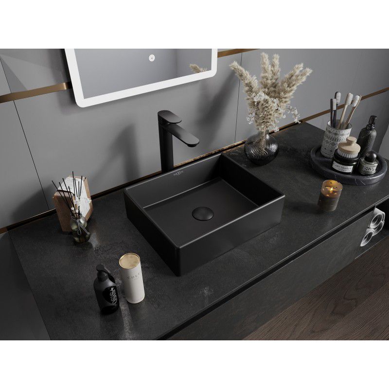 Mexen Goya bordmonteret vask 40 x 32 cm mat sort 1 stk.