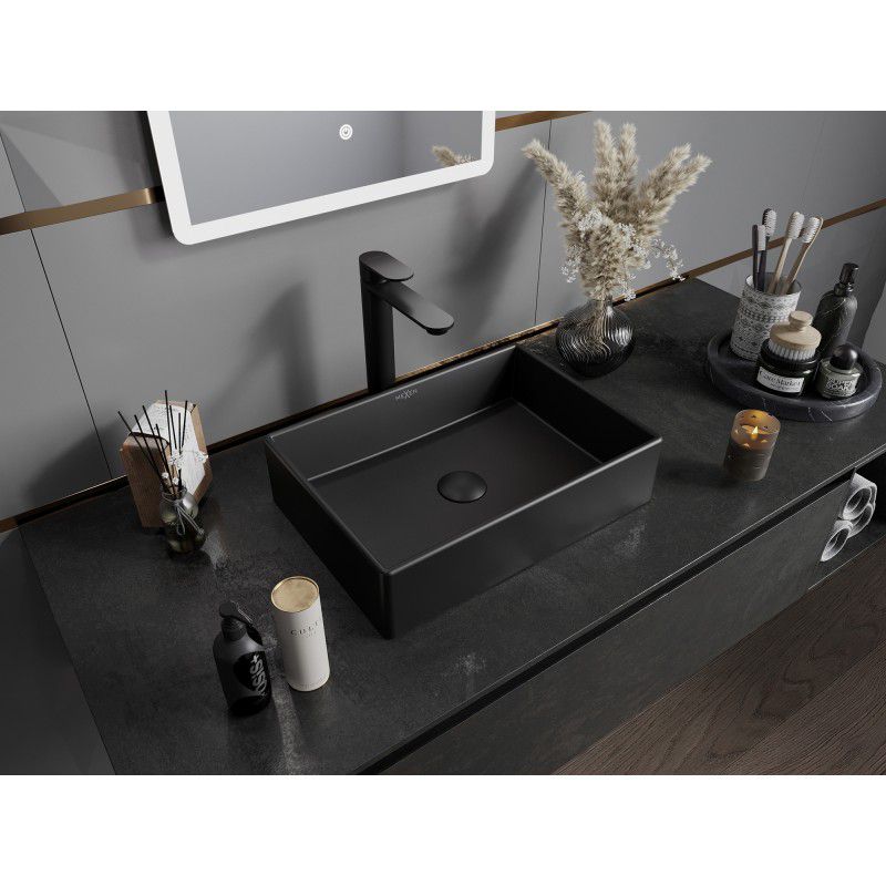 Mexen Goya bordmonteret vask 45 x 32 cm mat sort 1 stk.
