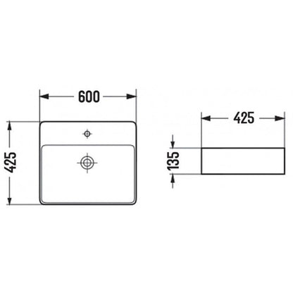 Mexen Lara bordmonteret vask sort 60 x 42,5 cm 1 stk.