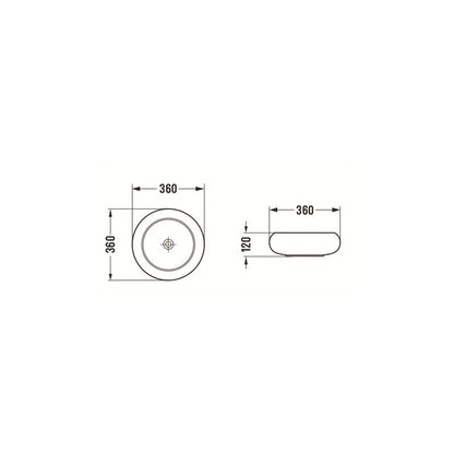 Mexen Lola bordmonteret vask i mat-sort 36 x 36 cm, 1 stk.