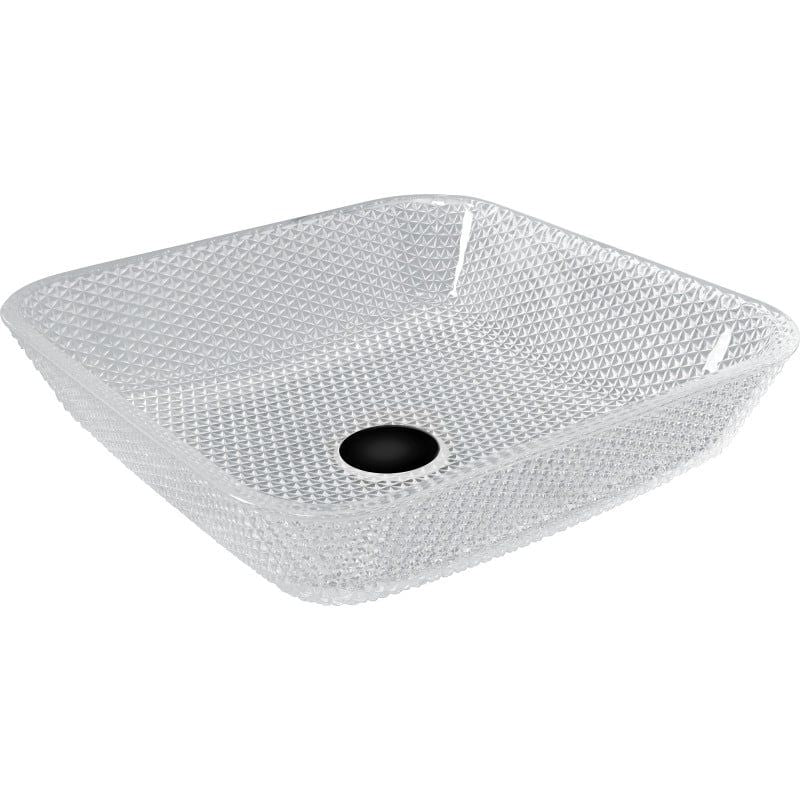 Mexen Mika transparent bordmonteret vask 40 x 40 cm 1 stk.