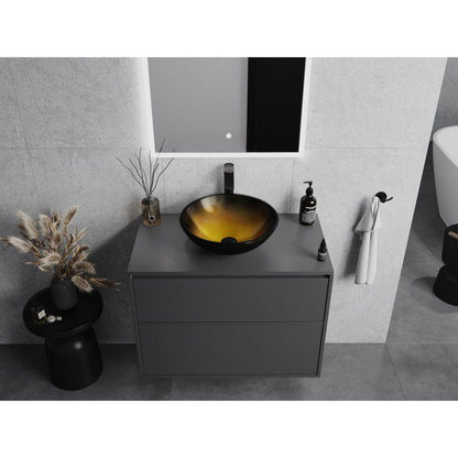Mexen Mira bordmonteret vask i gyldent glas 42 x 42 cm, 1 stk.