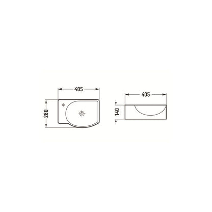 Mexen Mista bordmonteret vask hvid 40,5 x 28 cm 1 stk.