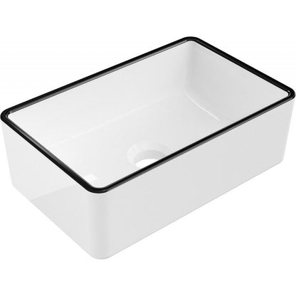 Mexen Nadia bordmonteret vask 36 x 23 cm hvid med sort kant, 1 stk.