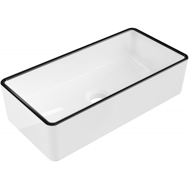 Bordmonteret vask Mexen Nadia 46 x 23 cm hvid med sort kant, 1 stk.