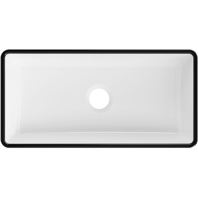 Bordmonteret vask Mexen Nadia 46 x 23 cm hvid med sort kant, 1 stk.