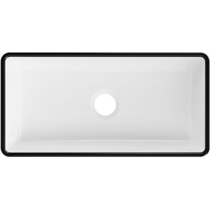 Bordmonteret vask Mexen Nadia 46 x 23 cm hvid med sort kant, 1 stk.