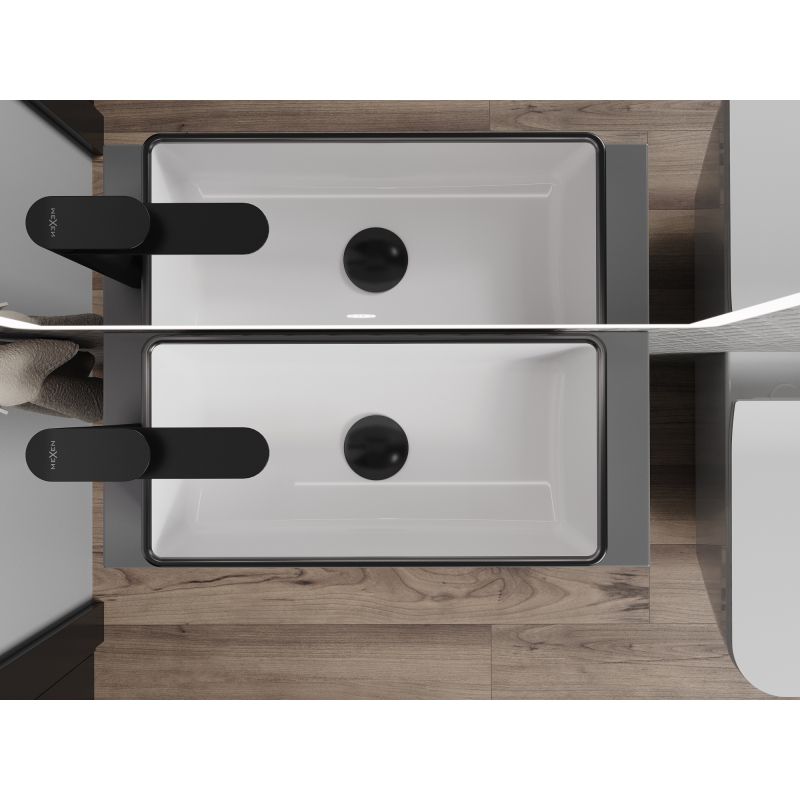 Mexen Nadia bordmonteret vask hvid-sort 46,5 x 23,5 cm 1 stk.