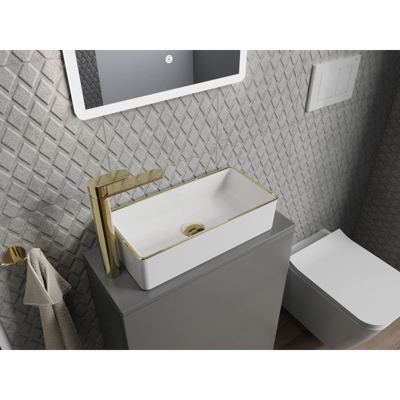 Mexen Nadia bordmonteret vask hvid/guld 46,5 x 23,5 cm 1 stk.
