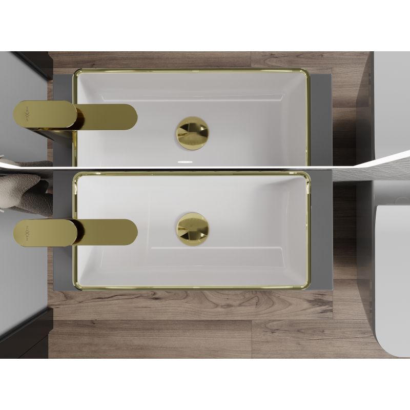 Mexen Nadia bordmonteret vask hvid/guld 46,5 x 23,5 cm 1 stk.