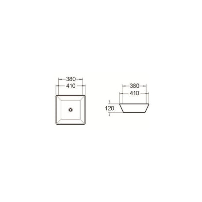 Mexen Pola bordmonteret vask 41 x 41 cm mat-sort 1 stk.