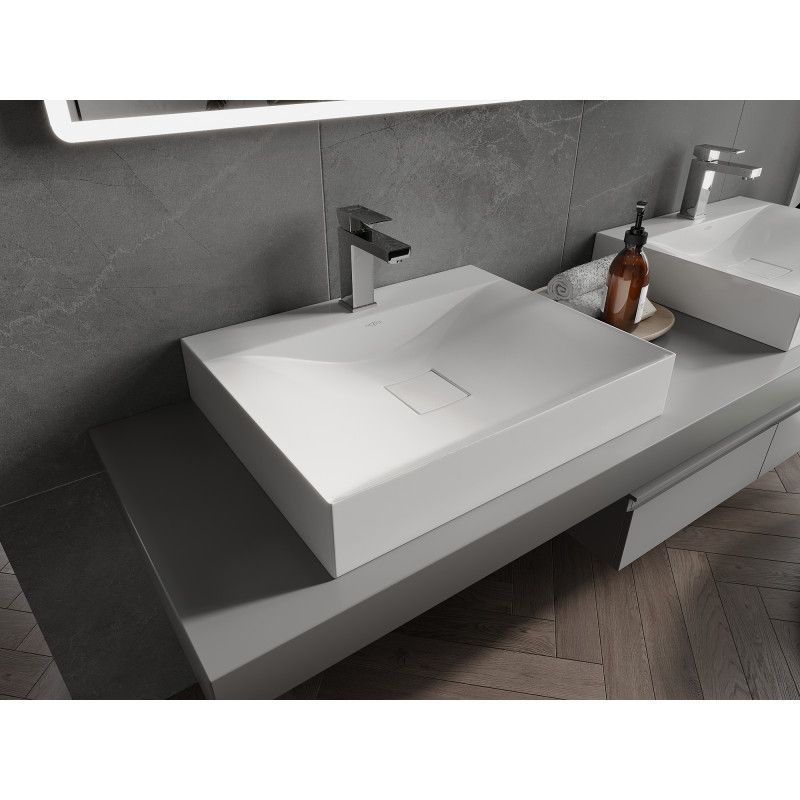 Mexen Poli bordmonteret vask i hvid 60 x 48 cm, 1 stk.