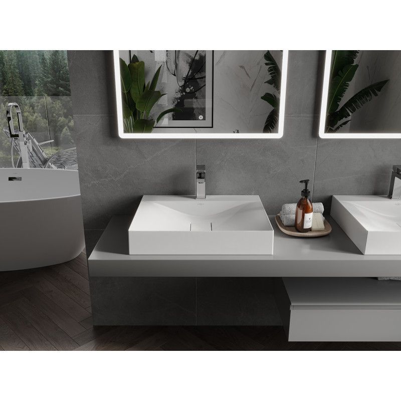 Mexen Poli bordmonteret vask i hvid 60 x 48 cm, 1 stk.