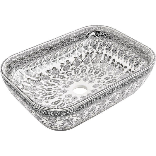 Bordmonteret vask Mexen Rita 45 x 32 cm hvid/sort mønster 1 stk.