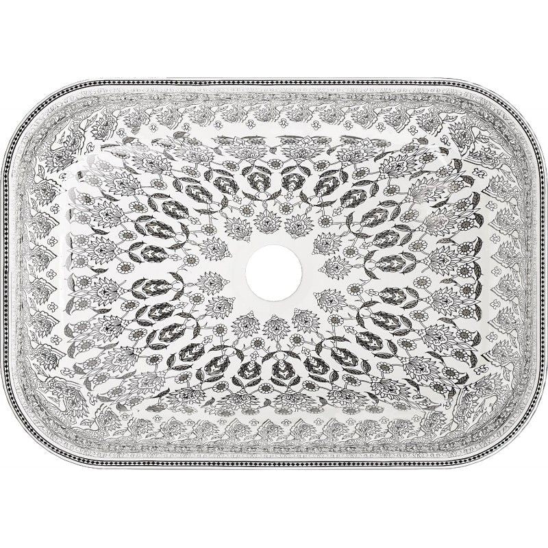 Bordmonteret vask Mexen Rita 45 x 32 cm hvid/sort mønster 1 stk.