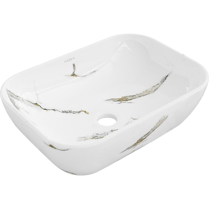 Mexen Rita bordmonteret vask 45 x 32 cm i hvid sten, 1 stk.