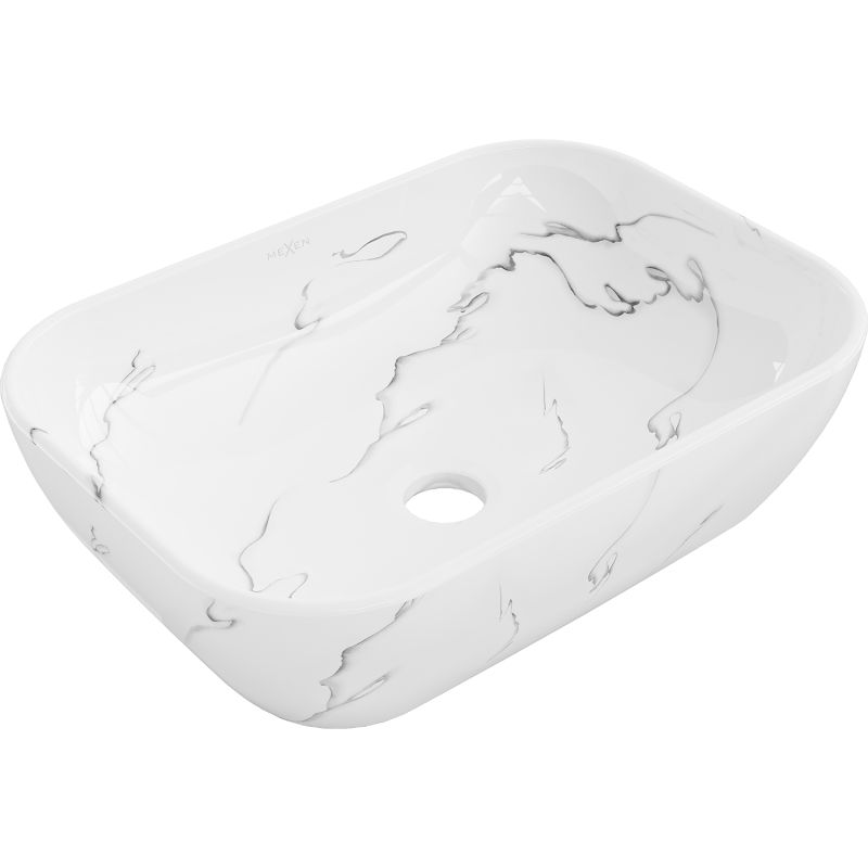 Mexen Rita bordmonteret vask 45 x 32 cm i hvid sten, 1 stk.