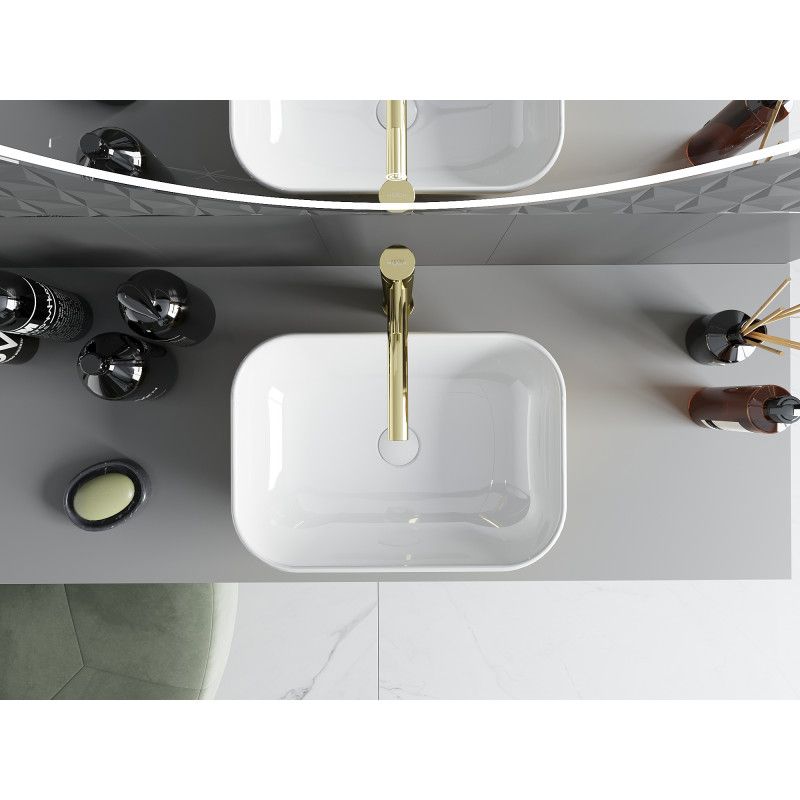 Mexen Rita bordmonteret vask 45 x 32 cm hvid/guld 1 stk.