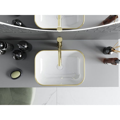 Bordmonteret vask Mexen Rita 45 x 32 cm hvid/guld kant 1 stk.