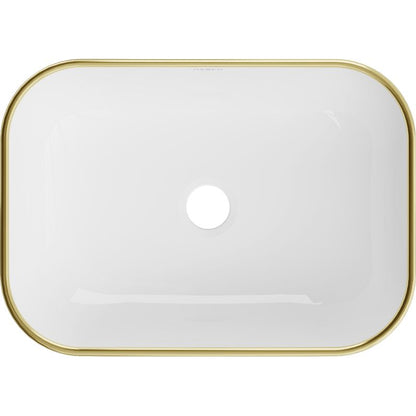 Bordmonteret vask Mexen Rita 45 x 32 cm hvid/guld med ternet mønster, 1 stk.