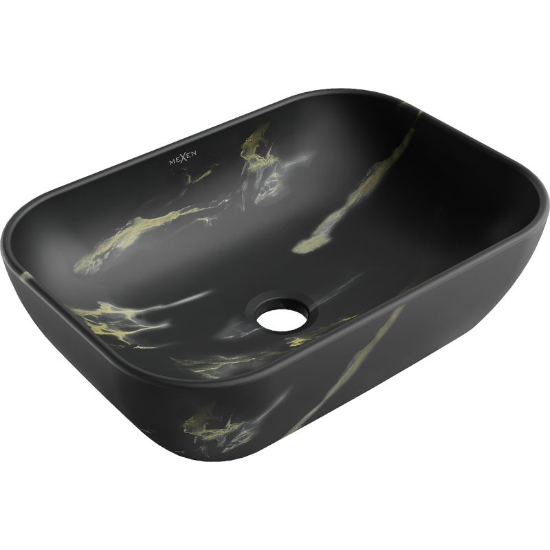 Mexen Rita bordmonteret vask 45 x 32 cm i sort sten, 1 stk.