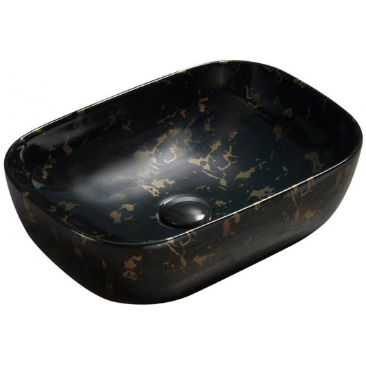 Mexen Rita bordmonteret vask 45 x 32 cm i sort sten, 1 stk.
